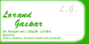 lorand gaspar business card