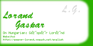 lorand gaspar business card